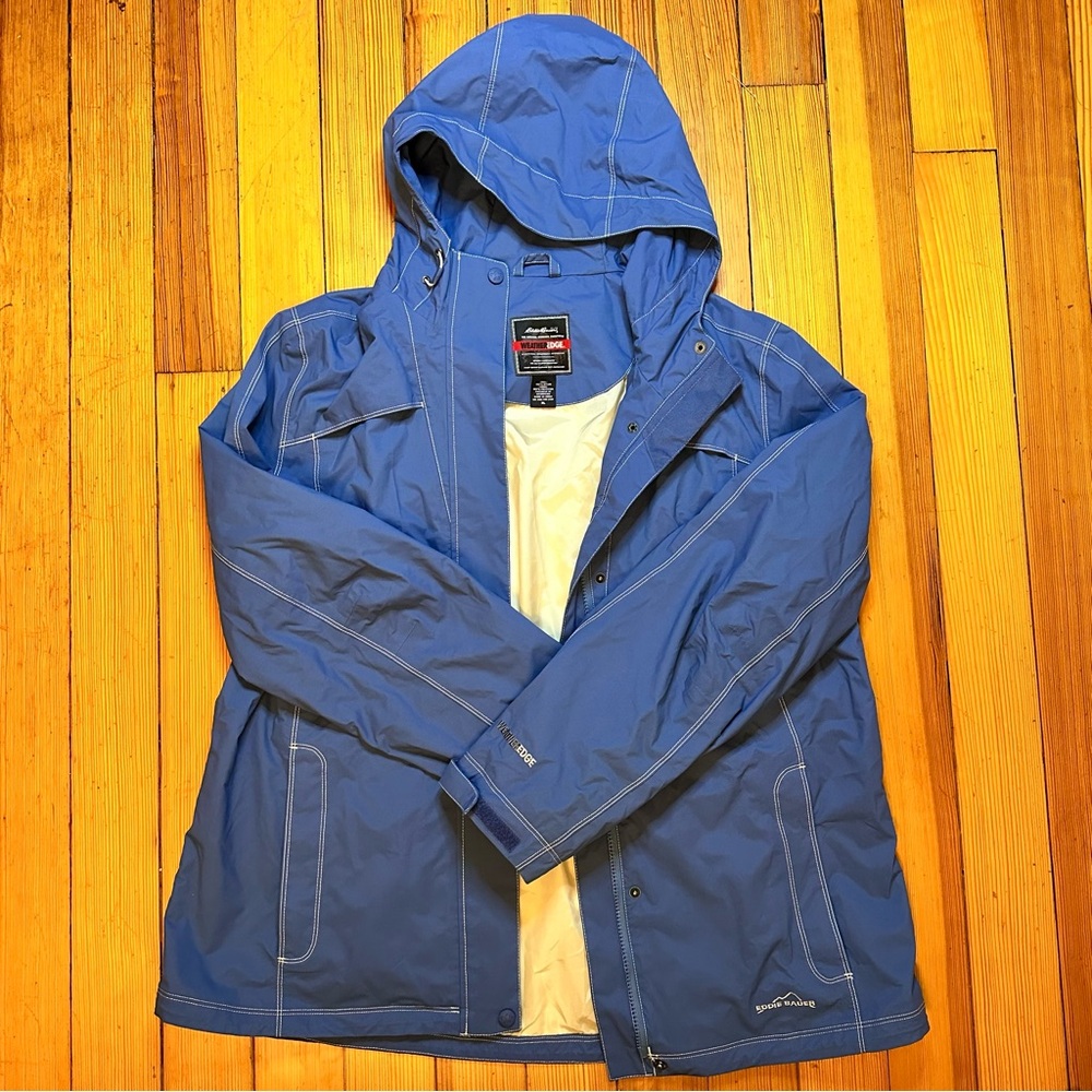 Eddie Bauer WeatherEdge Raincoat Blue Size Extra Large